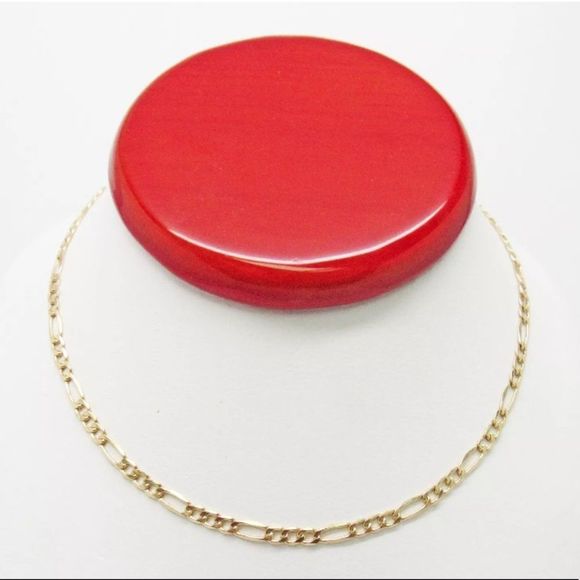 Jewelry - Real Solid Gold 16” Figaro Chain Women’s Necklace